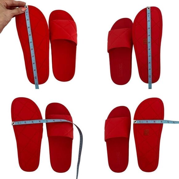 NIB Authentic BOTTEGA VENETA Matte Quilted Rubber Slider (Unisex) - Tomato - Picture 14 of 16